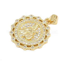 Pendentifs avec zircon cubiques à micro-pavés en laiton&nbsp;KK-P323-11H-G01