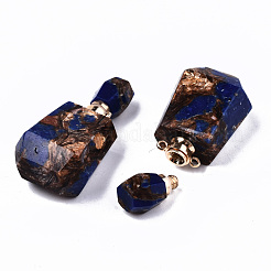Zusammengebaute Parfümflaschenanhänger aus synthetischem Bronzit und Lapislazuli&nbsp;G-S366-059A