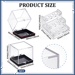 Vitrine en acrylique transparente à 3 niveau pour boîtes à cristaux minéraux&nbsp;CON-WH0112-009B