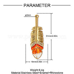 Pendentifs de grande taille en acier inoxydable 304 émaillé&nbsp;SA-OY002-26G-02