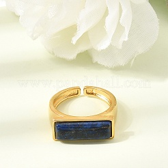 Offene Manschettenringe aus Messing mit natürlichem Lapislazuli für Damen&nbsp;GG-CBA0B5A-04G-01