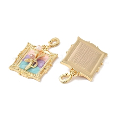 Pendenti in vetro di colore casuale in ottone&nbsp;KK-Q030-05A-G