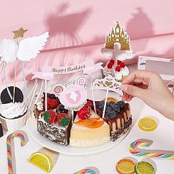 4 Stück Flügel- und Stern-Kuchenaufsatz aus Kunstharz in zwei Farben&nbsp;DIY-FH0002-91