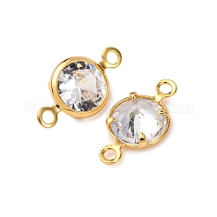 Ciondoli connettore in ottone con pavé di zirconi cubici trasparenti&nbsp;KK-Z121-06G-05