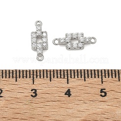 Verbindungsanhänger mit Mikropavé aus Messing mit durchsichtigen Zirkonia-Steinen&nbsp;XGRQ3D800-505P