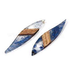 Grands pendentifs en résine transparente et bois de noyer&nbsp;RESI-ZX017-65