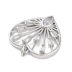 Placage de rack pendentifs en zircone cubique clair en laiton&nbsp;KK-M293-15P
