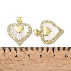 Pendenti in ottone con micro pavé di zirconi trasparenti per San Valentino&nbsp;KK-B083-41H-G
