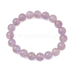 Bracelets extensibles en perles rondes d'améthyste naturelle pour femmes&nbsp;BJEW-JB12127-02