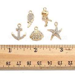 25 stücke 5 stil legierung kristall strass anhänger&nbsp;FIND-FS0004-14