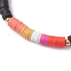 5 Stück Stretch-Armbänder aus Polymer-Ton und Messingperlen&nbsp;BJEW-JB11495