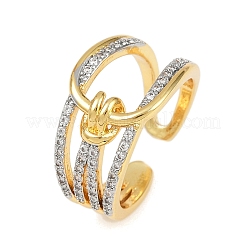 Anelli per polsini da donna in ottone con micro pavé di zirconi cubici&nbsp;RJEW-C140-09G