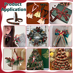 1 rouleau de ruban de Noël en polycoton à carreaux rouges et verts&nbsp;OCOR-PH0007-29A