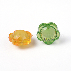 Mischfarbe transparent facettiert Blume Acryl-Perlen&nbsp;X-TACR-S104-M