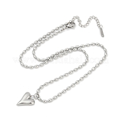 Colliers avec pendentif en forme de cœur en acier inoxydable 304 pour femmes&nbsp;NJEW-Z072-04P