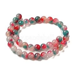 Naturels teints en blanc perles de jade brins&nbsp;G-M402-C04-24