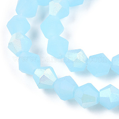 Nachahmung von Doppelkegel-Perlensträngen aus mattiertem Jade&nbsp;X-EGLA-A039-J6mm-MB03