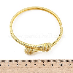 Brazaletes con bisagras de circonita cúbica transparente con micropavé de latón&nbsp;BJEW-S168-03G