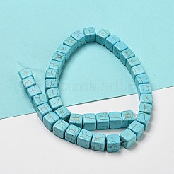 Gefärbten Synthesetürkisfarbenen Perlen Stränge&nbsp;G-G075-B02-01