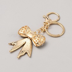 Llavero con colgante de rhinestone de aleación&nbsp;KEYC-WH0030-57