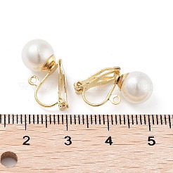 304 acciaio inossidabile clip-on orecchini con perline di plastica imitazione perla&nbsp;X-STAS-H216-03B-G
