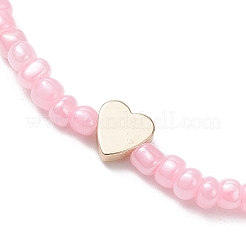 Braccialetti elasticizzati con perline di vetro da donna&nbsp;BJEW-JB11504-03