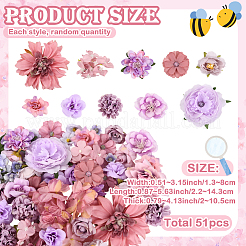 3 bolsa 3 estilos de flores de tela&nbsp;DIY-SP0005-72E