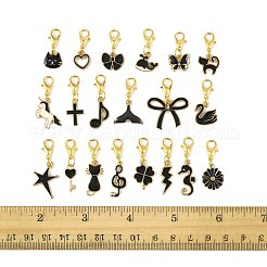 20 pièces 20 styles de décorations de pendentif en alliage d'émail&nbsp;HJEW-FS00045