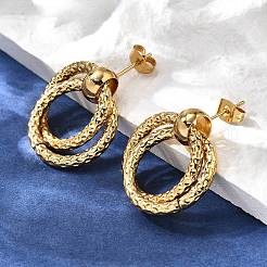 Pendientes de acero inoxidable 201&nbsp;EJEW-Q026-02G-C