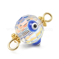Transparente Evil-Eye-Glasverbinder-Charms&nbsp;PALLOY-JF02209