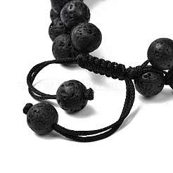 Armband mit geflochtenen Perlen aus natürlichem Lavagestein und gemischten Edelsteinen&nbsp;BJEW-JB06961-01