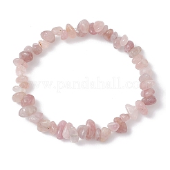 Pulseras elásticas de cuarzo rosa de Madagascar natural&nbsp;NJEW-JB12196