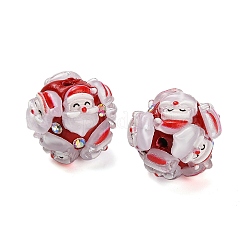 Perles en pâte polymère et strass sur le thème de Noël avec résine&nbsp;X-RESI-Z045-01C