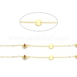 Catene a maglie tonde piatte in ottone con placcatura a cremagliera&nbsp;CHC-F016-05G