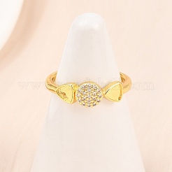 Manschettenringe aus Messing mit Mikropavé-Zirkonia für Damen&nbsp;RJEW-Z113-19