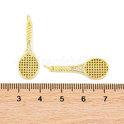 Porte micro ouvrent pendentifs zircone cubique en laiton de placage&nbsp;KK-P269-06G