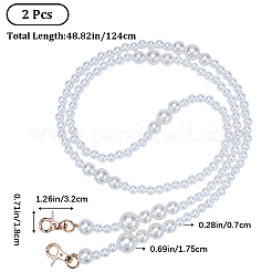 Chaîne d'étui de téléphone portable à bandoulière perlée en plastique imitation perle&nbsp;FIND-WH0126-245