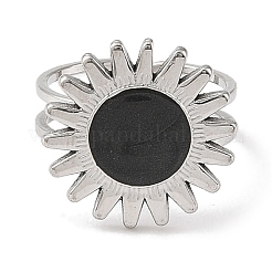 Bagues de manchette ouvertes en acier inoxydable 304 émaillé pour femmes&nbsp;RJEW-F166-42P-01
