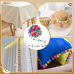12.5 m bunte Pompon-Quastenbänder aus Polyester&nbsp;OCOR-PH0036-16A