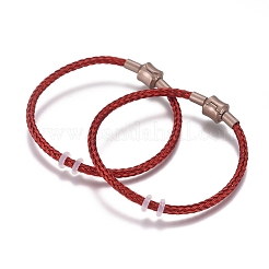 Fabricación de pulseras trenzadas de estilo europeo de alambre de acero inoxidable 7-1/4&nbsp;AJEW-D047-02A-02CG