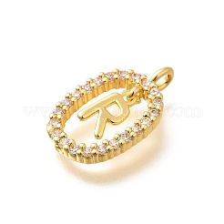 Pendentifs avec zircon cubiques à micro-pavés en laiton&nbsp;ZIRC-P123-01G-R01