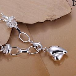 Braccialetti di fascino del cuore di ottone per le donne&nbsp;BJEW-BB12508