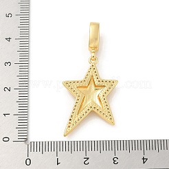Messing Mikro Pflaster klar Zirkonia Stern europäischen baumeln Charms&nbsp;KK-U044-09G