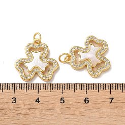 Messing micro pave klare zirkonia anhänger&nbsp;KK-B083-17G-02