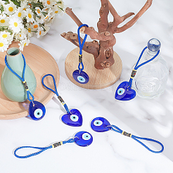 6 pièce 3 styles de décorations suspendues faites à la main en verre soufflé pour rétroviseur de voiture&nbsp;HJEW-ME00111