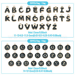 Breloques en alliage émaillé avec lettres initiales de l'alphabet A à Z&nbsp;ENAM-TA0003-58