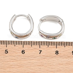 Pendientes de aro de circonio cúbico de micro pave de latón&nbsp;KK-CBA8324-01P