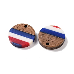 Pendentifs en résine rayée opaque et bois de noyer du jour de l'indépendance&nbsp;RESI-U010-01E