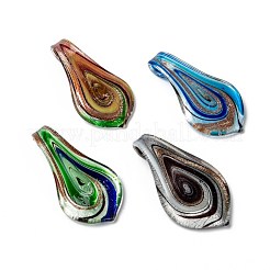 Handgefertigte Silberfolie lampwork großen Anhänger&nbsp;FOIL-S084-B