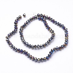 FilI di perline in vetro placcato&nbsp;X-EGLA-D020-6x4mm-37